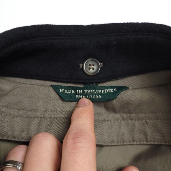 RALPH LAUREN Double Breasted Belted Trench Coat Wool Collar Old Money Preppy - Picture 10 of 13